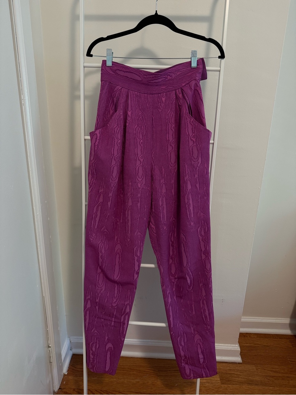 Rachel Comey Magenta Textured Straight-Leg Pants